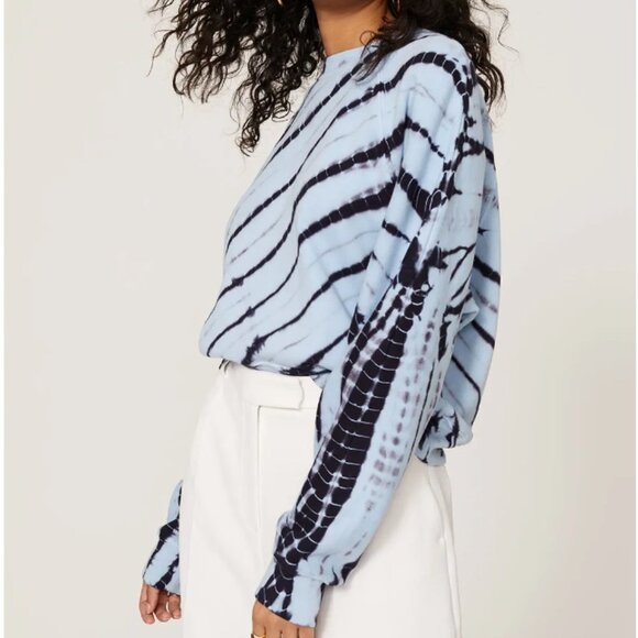 Proenza Schouler White Label Raglan Tie Dye Sweatshirt in blue size XS - Picture 2 of 9